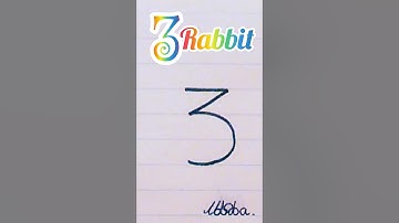 How to draw rabbit (bunny) 🐇 easily with 3 number.#numberart #numberdrawing