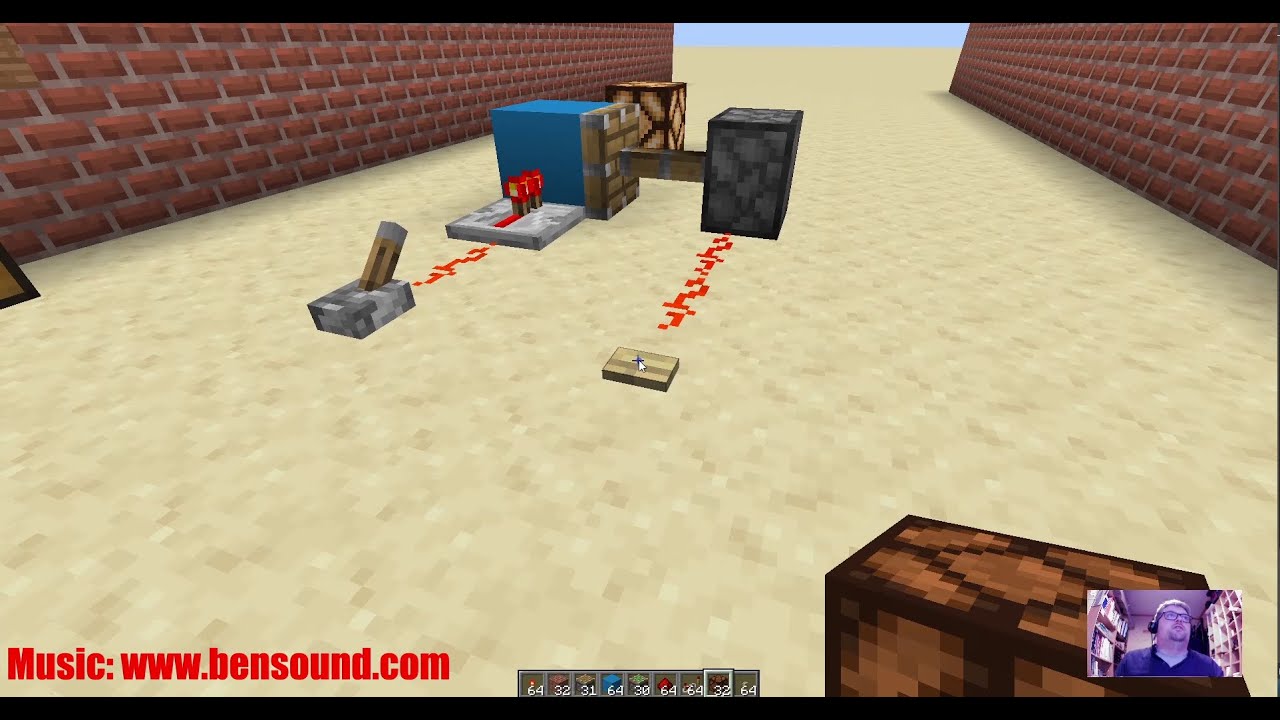 Minecraft redstone 4 piston og repeater - YouTube