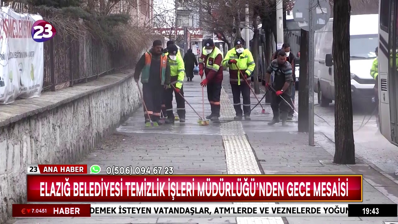 ELAZIĞ BELEDİYESİ TEMİZLİK İŞLERİ MÜDÜRLÜĞÜ’NDEN GECE MESAİSİ
