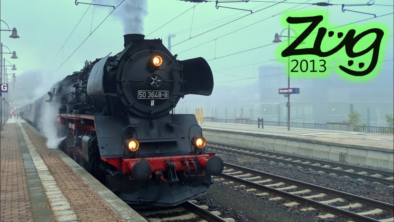 eisenbahn puro malte Sonderzug Dampflok 050 + DR-Wagen | Dresden Hbf | Zug2013 - Kurzvideo