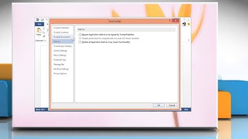 How to view or change the add in security settings in Microsoft® Word 2013 on a Windows® 8 PC