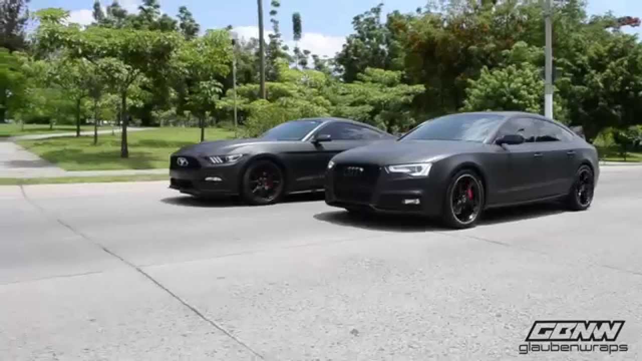 Fullwrap Negro mate, Audi A5 vs Ford Mustang YouTube