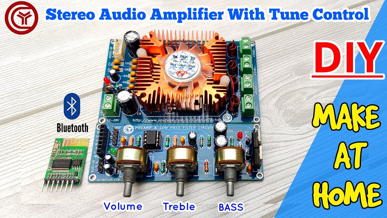 DIY Powerful bass stereo amplifier circuit