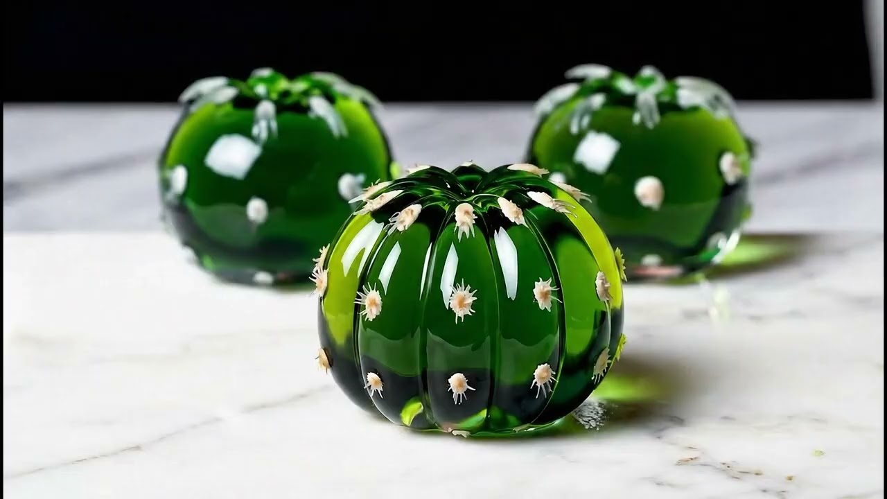 ASMR】鮮烈なグリーンのガラス野菜と瑞々しい彩りを静かに刻むクリアな