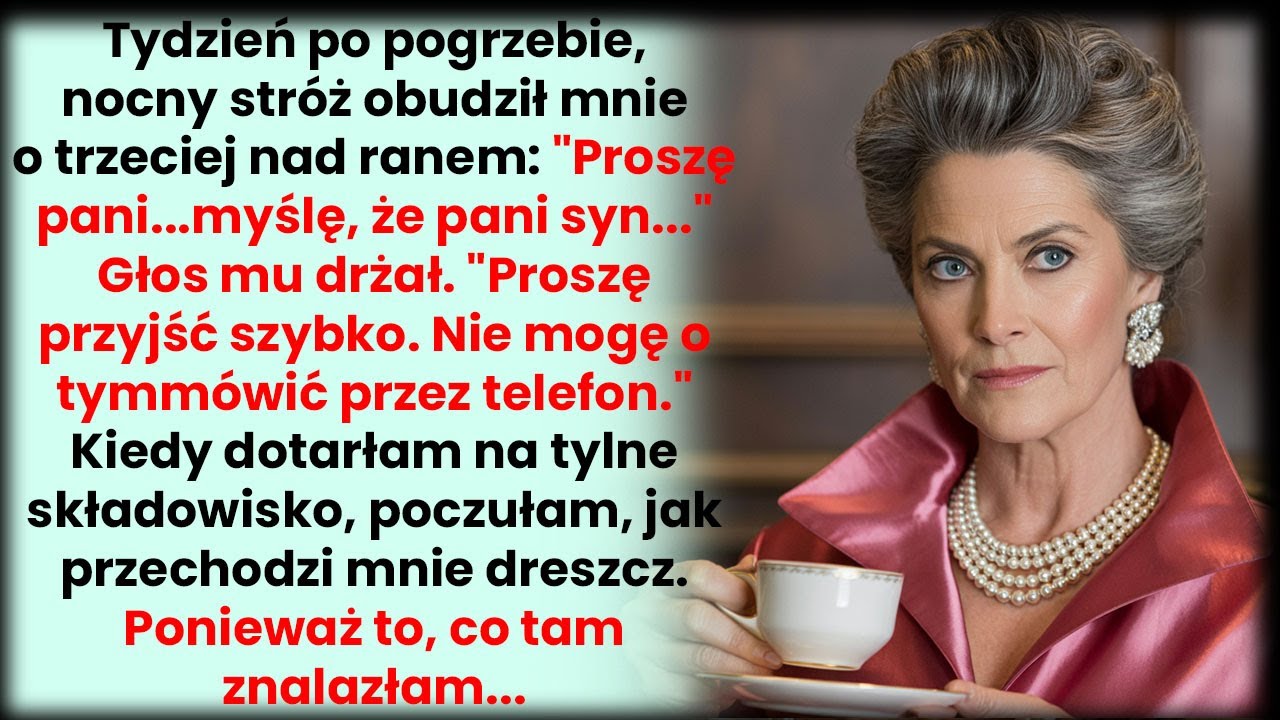 Tydzień po pogrzebie syna, stróż zadzwonił o 3 rano... a to, co znalazłam, zmroziło mnie.