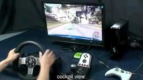 XCM F-1 Converter with Forza 3 Cockpit View using G25/G27 Steering Wheel on Xbox 360