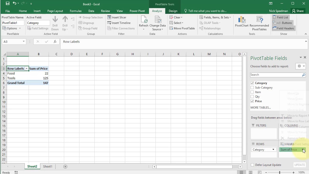 How to Make a Pivot Table in Excel 