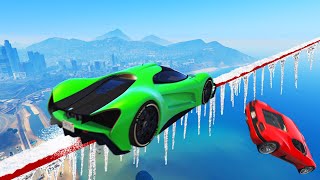 GRIND The Mile High TIGHTROPE To FINISH FIRST! (GTA 5 Funny Moments)