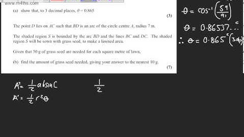 q8   C2 Edexcel May 2013 Replacement Paper   Quick worked examples   core 2 AS maths