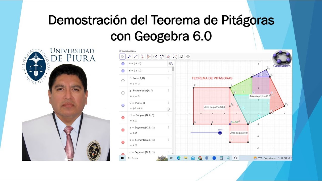 Teorema de Pitágoras con Geogebra
