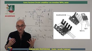 Como funciona y se calcula regulador tension con transistor y zener (Clase 45 curso electronica)