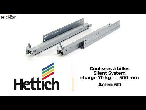Coulisse à billes Silent System - 70 kg - sortie totale - Actro 5D HETTICH