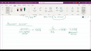 Honors Chemistry Unit 1 - Lesson 4: Accuracy/Precision, Error, Percent Error, Significant Figures