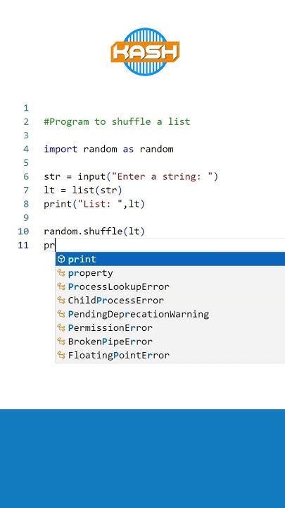 #Python program to shuffle list item randomly | #pythonprogram | # ...