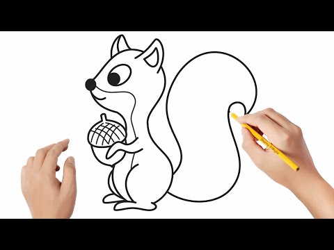 Video: Qué Fácil Es Dibujar Una Ardilla Con Una Nuez Por Etapas