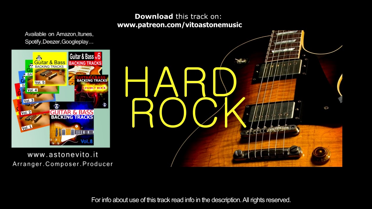 HARD ROCK Guitar Instrumental Backing Track - B minor - Free Jam track to improvise