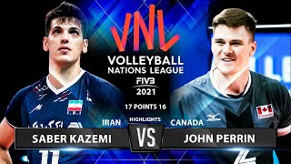 Saber Kazemi vs John Perrin | Iran vs Canada | VNL 2021 | Highlights