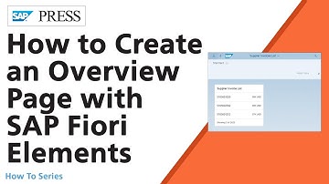 How to Create an Overview Page with SAP Fiori Elements
