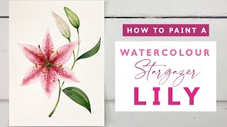 How To Paint A Stargazer Lily | Watercolour Flowers