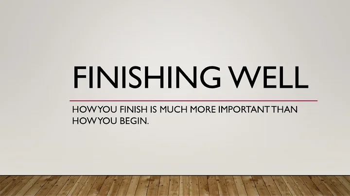 "Finishing Well'  Sermon for 1-3-21 Aaron McCaleb