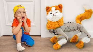 Anak-anak ingin memiliki hewan peliharaan dan bermain dengan kucing robot