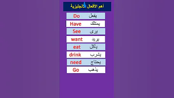أهم الأفعال المستخدمة في اللغة الانجليزية احفظهم وادعيلي 
