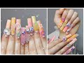 Colorful Neon Kawaii 3D Sugar Bear Bling Marble Polygel Nails using New &amp; Old Favs from Makartt!🧸