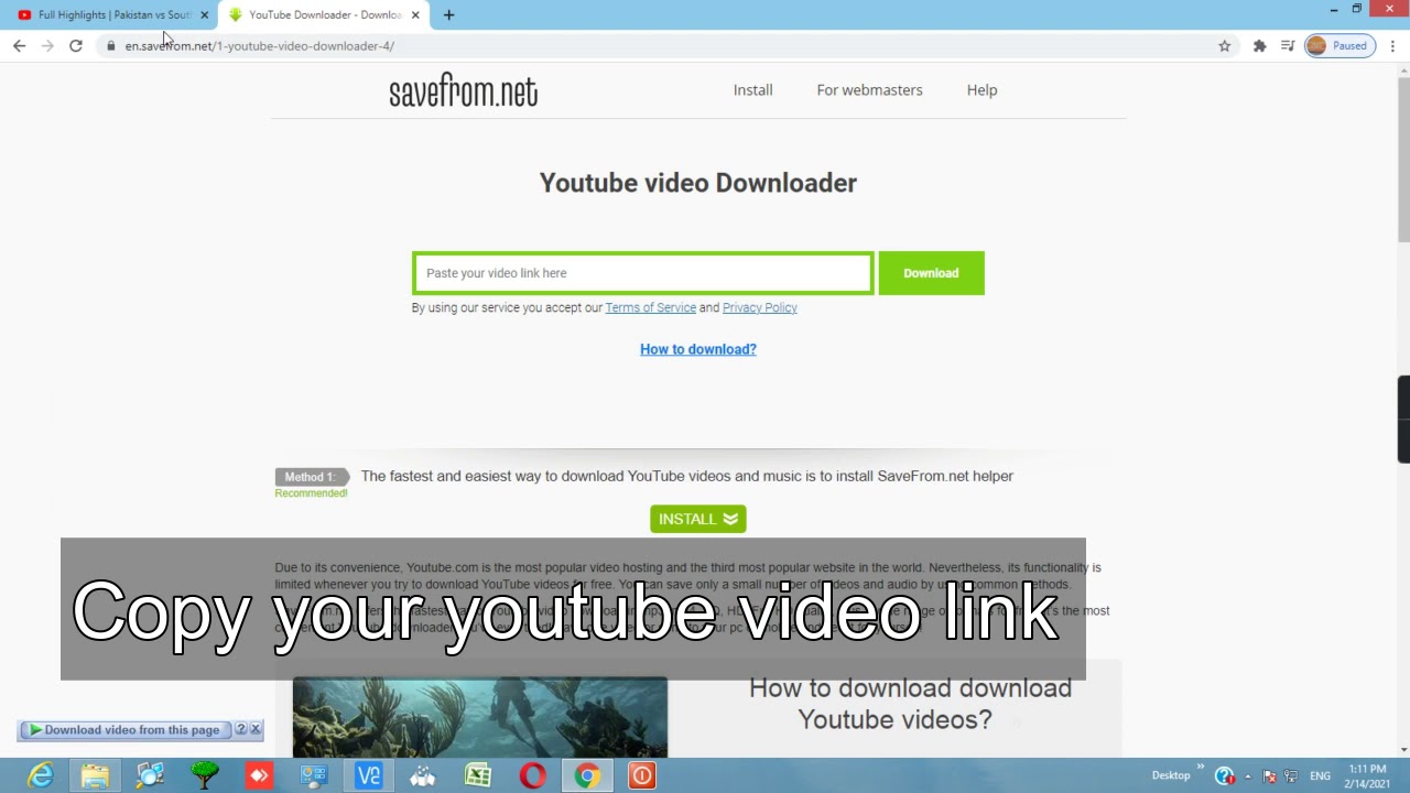 Download video from youtube to laptop