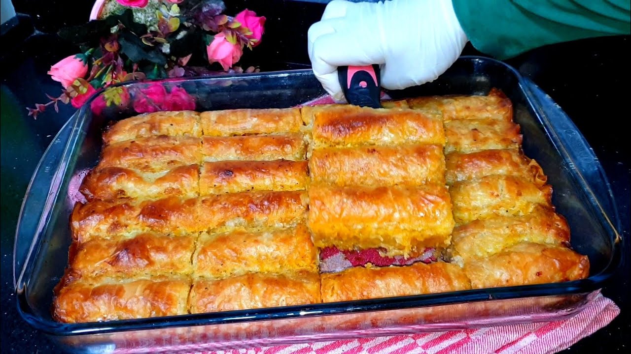 البوريك التركى باللحمه المفرومه أحلى غدا هاتعمليه هش ومقرمش ومن غير عجن