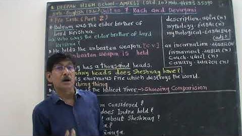 Kach and Devayani/Unit no 7/Pre-Task(Part-2)/STD 10/English (S L.)/Deepak High School-Amreli