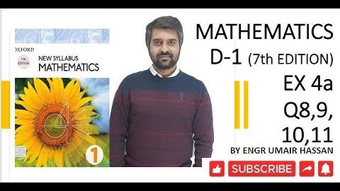 D1 math - Ex 4A - Q8, 9, 10, 11 || 2020