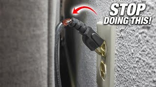 stop squeezing electrical plugs in outlets behind your furniture! how to diy