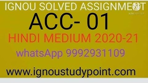 ACC 01 Hindi medium solved assignment 2020-21 // 9992931109 wtsap for pdf