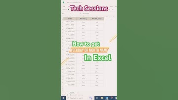 How to get weekday or Month Name in Excel for a given date