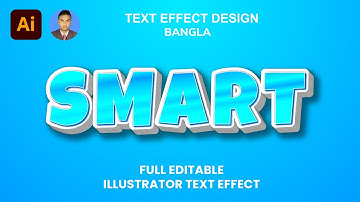 3D Editable text Effect design in Adobe Illustrator free course Bangla || 3d text design for Freepik
