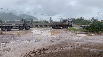 XE QUA ĐƯỜNG TẠM QUỐC LỘ 19 (NÚT GIAO NHƠN HÒA) QUÁ ĐÔNG VÀ NGUY HIỂM