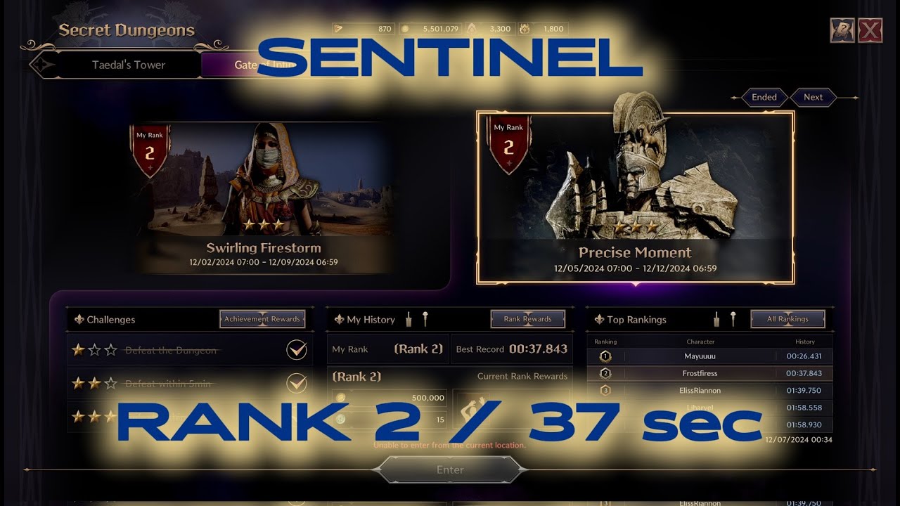 Precise Moment - Sentinel - Rank 2 - 37 sec - GS/Staff dps - Gate of ...
