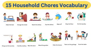 Household chores vocabulary| English speaking vocabulary Daily use English words #learnenglish