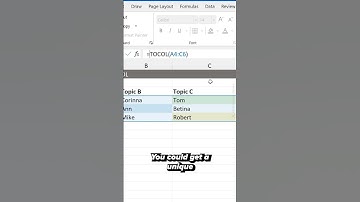 How to Use TOCOL | TOROW Function in Excel #shorts