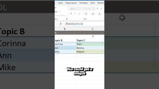 How to Use TOCOL | TOROW Function in Excel #shorts