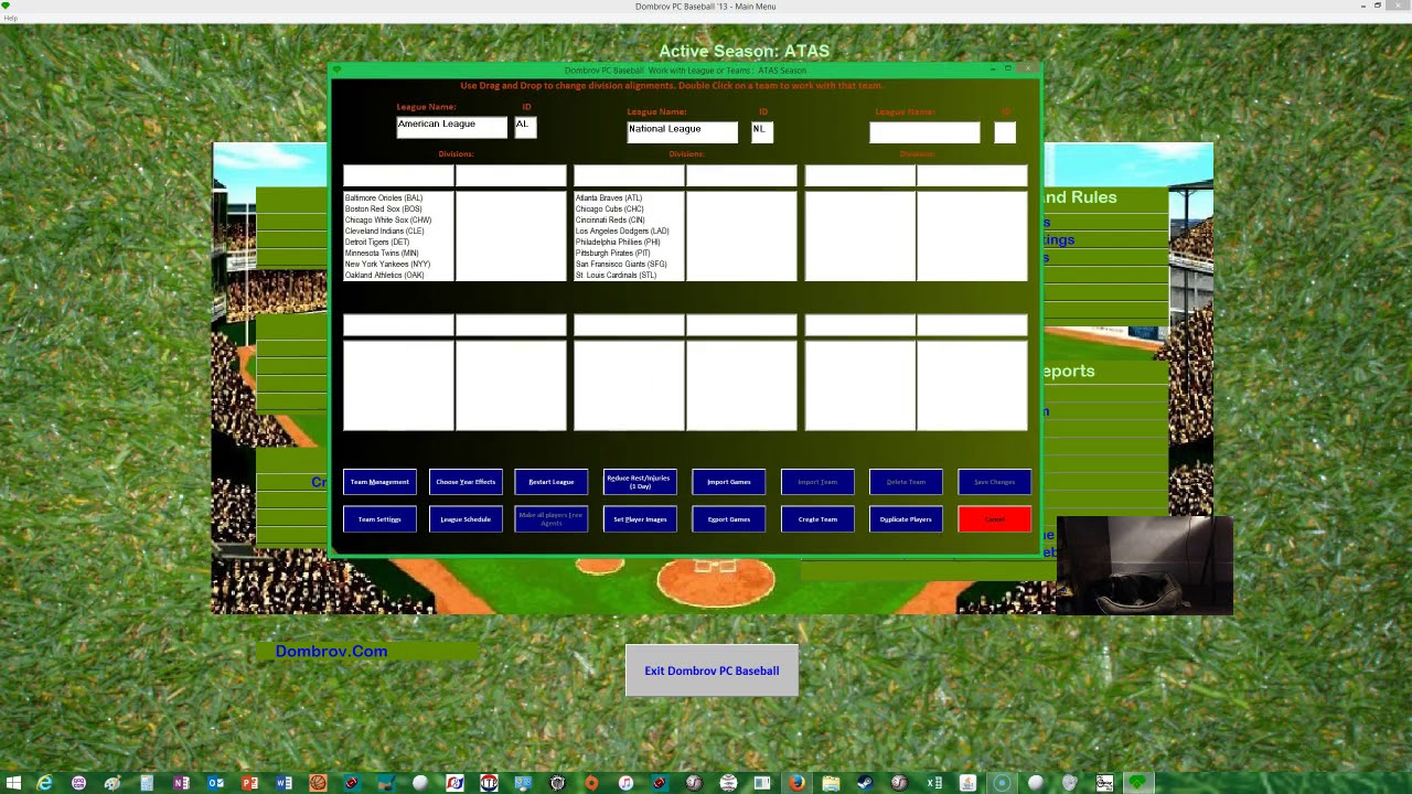 Dombrov PC Baseball (based on Sports Illustrated Baseball) SIBB Red Sox vs White Sox