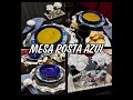 MESA POSTA SOPA - AZUL, BRANCO E PRATA 🍽️❤️