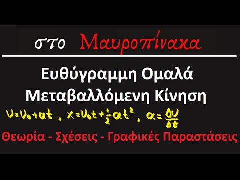 Ευθύγραμμα Ομαλά Μεταβαλλόμενη Κίνηση (Θεωρία-Τύποι-Γραφικές παραστάσεις)