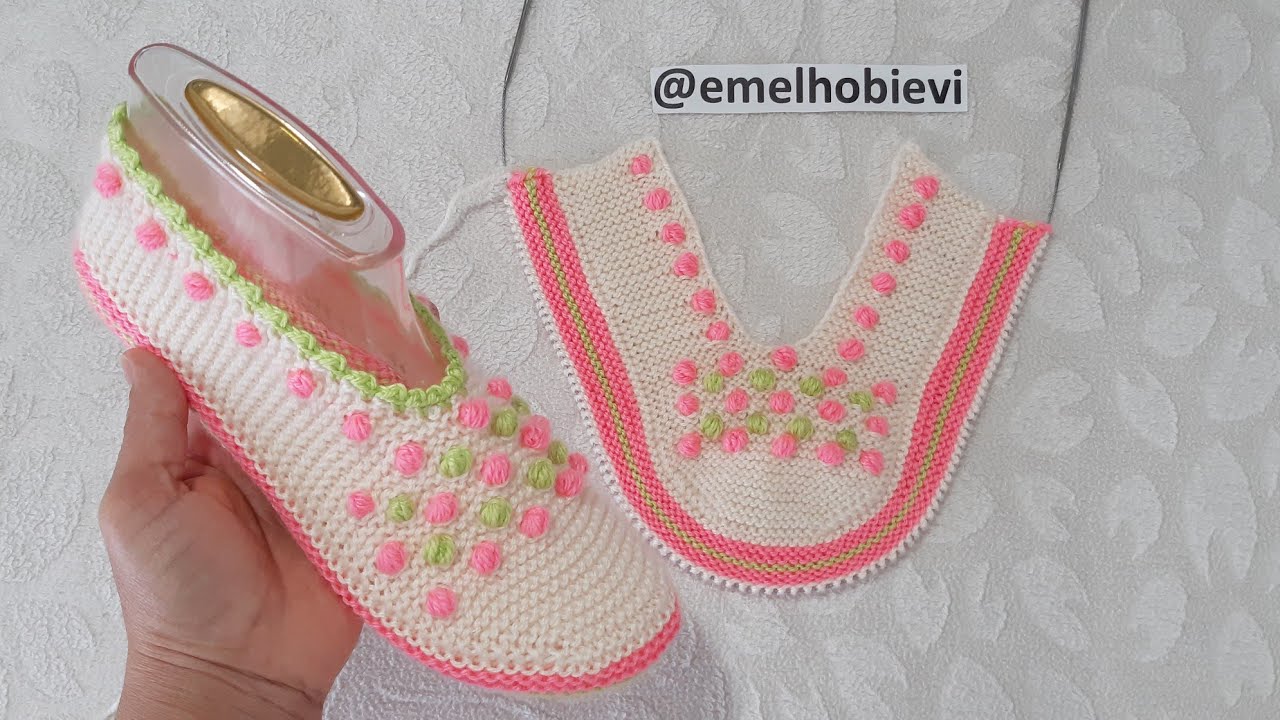 Iki Sisle Dikissiz Popcorn Detayli Patik Yapimi Very Easy Popcorn Knitting Slippers Youtube Patikler Slippers Orgu