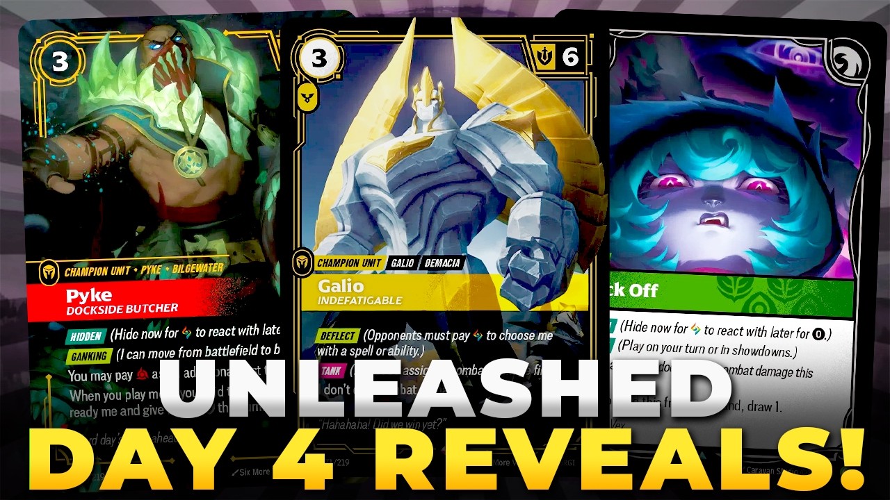 Riftbound Unleashed Day 4 Card Reveals! Galio, Pyke, And Battlefields ...