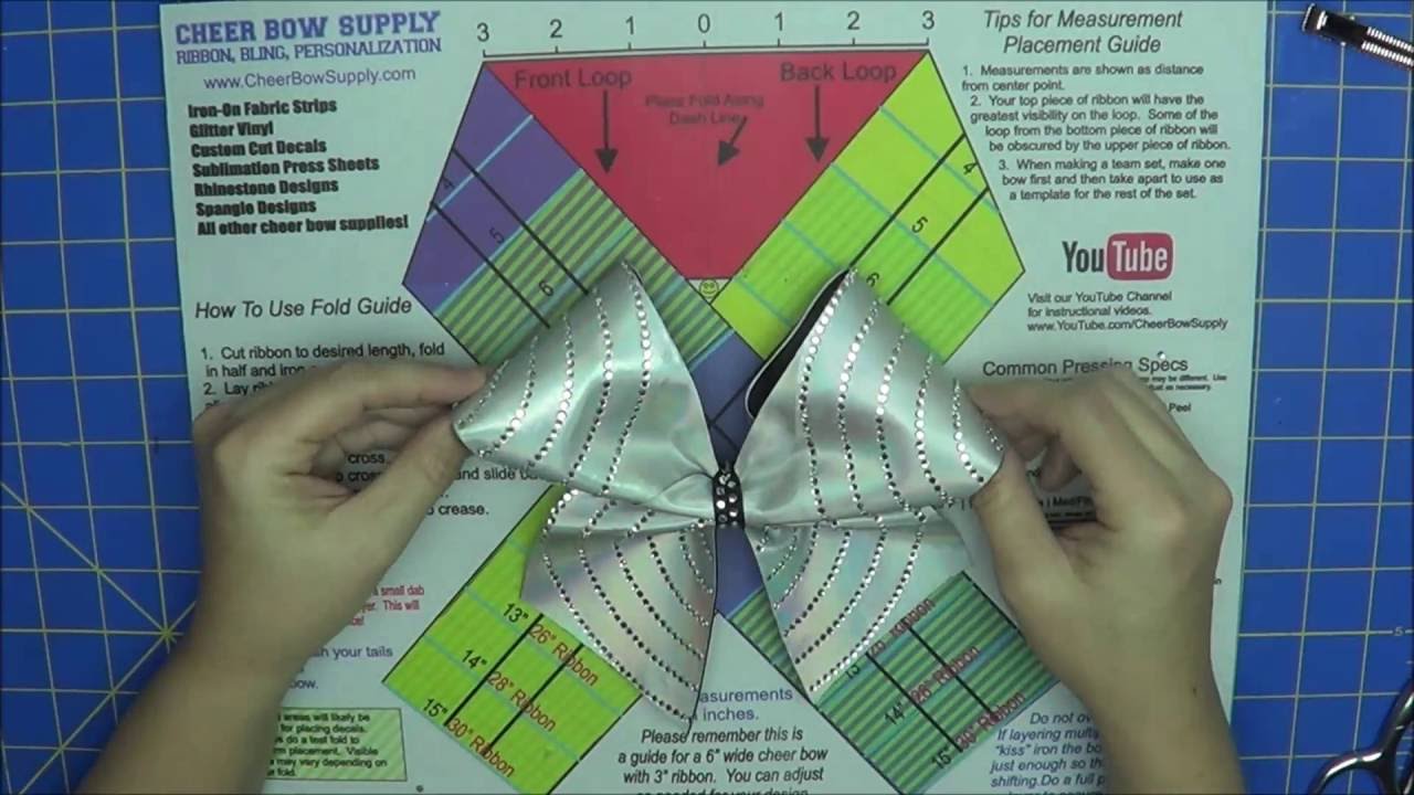 how-to-make-a-cheer-bow-with-rhinestones-youtube