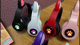 Беспроводные наушники Cat ST-B39 с bluetooth и светящимися кошачьими ушками