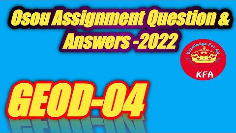 GEOD-04 All Assignment Question And Answer In One Video