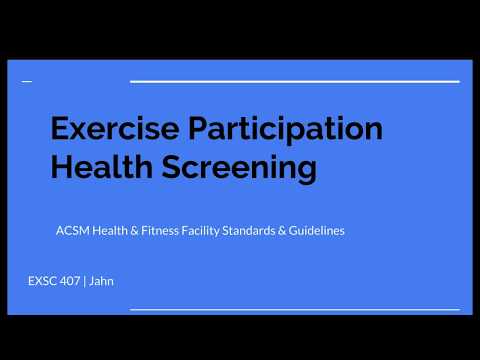 exsc407 acsm screening standards