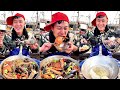 【大食い 】超激辛の生タコ 、中華料理はユニクですね！日本人なら出来ないな。。。！シーフドチャレンジ 、パート กุ้งลายเสือ กุ้งล็อบสเตอร์ ผัดต้มแบบชาวประมง